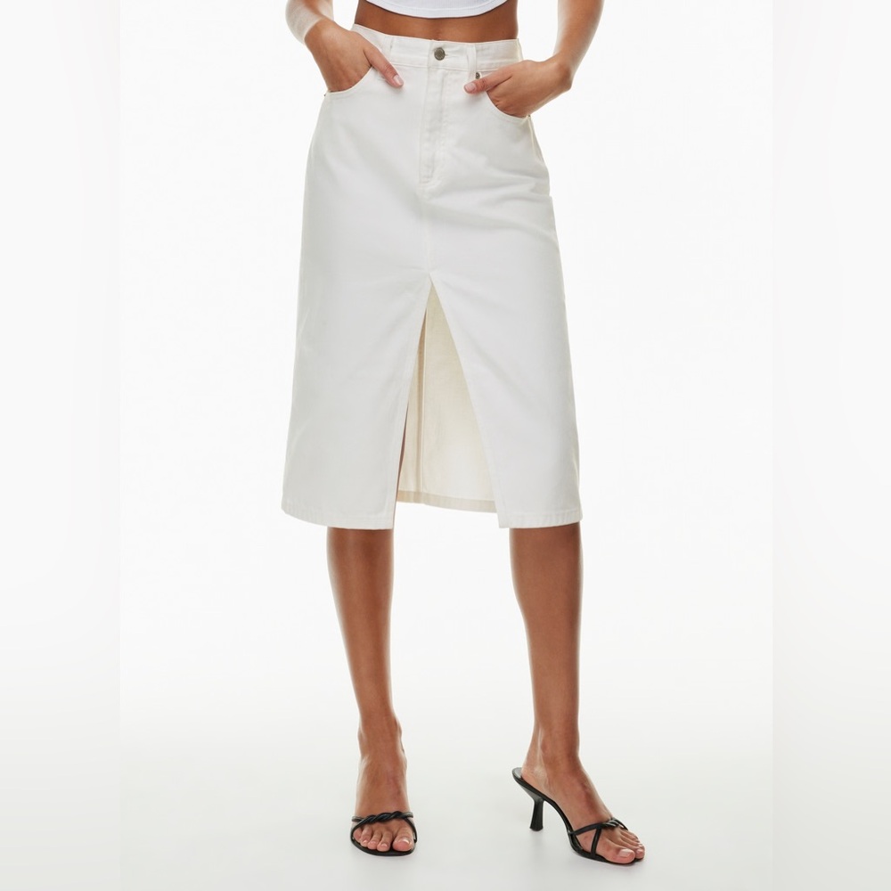 Denim Forum White Pencil Skirt